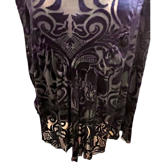 Ultra Pink Womens Blouse Velour Sheer Goth Blue Size Medium Brocade Whimsigoth - Picture 3 of 9